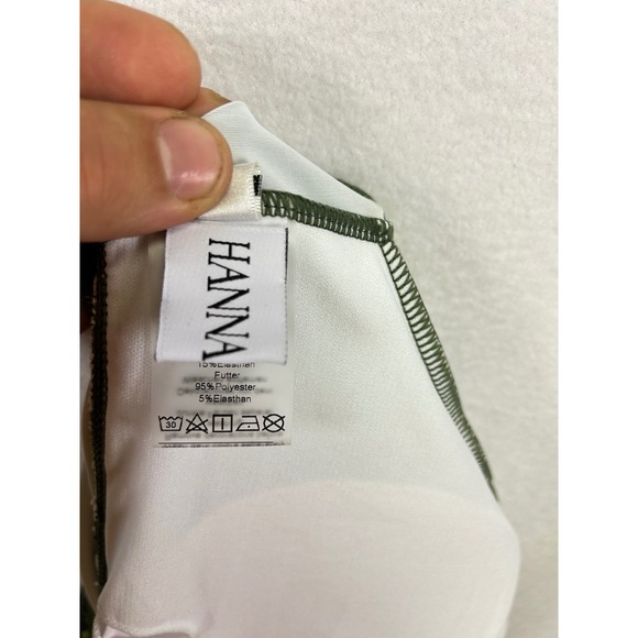 Hanna Nikole Green Floral Lace Up Tankini Swim Top Plus Size 18W - Picture 7 of 11